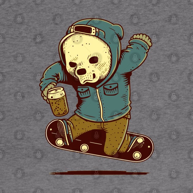 Bear and Beer snowboard by Mr Youpla